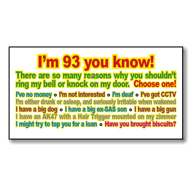 I'm 93!