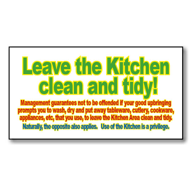 Leave the Kitchen Tidy