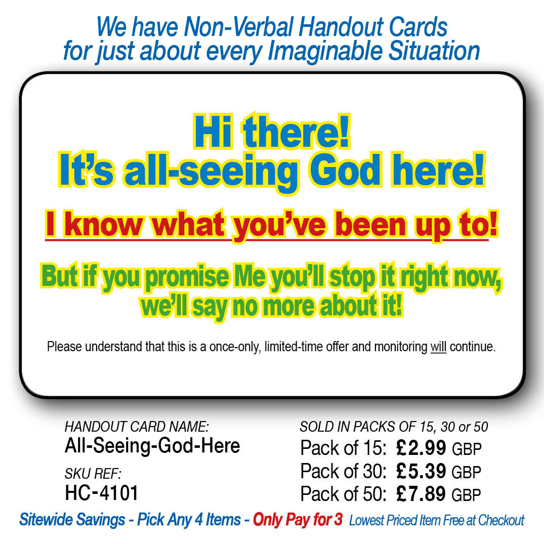Hi there! All-seeing God here. I know what you've