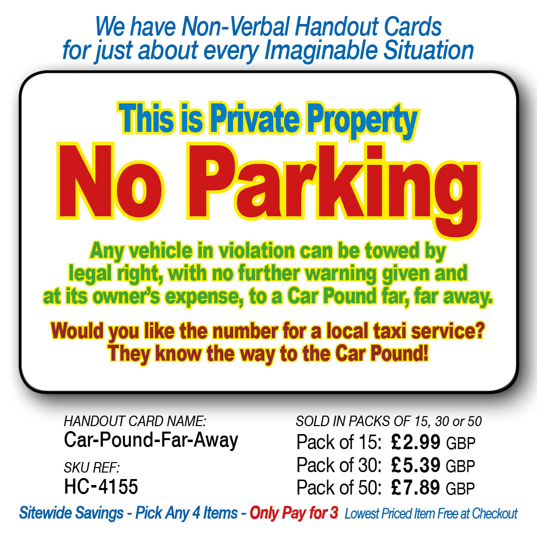 No Parking - Car Pound far far away