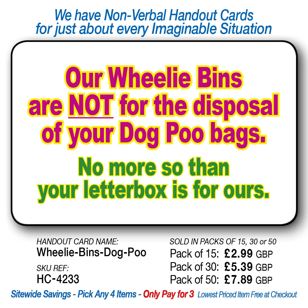Our Wheelie Bins not for your Dog Poo Bags
