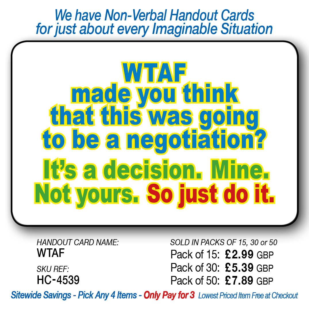 WTAF made you think this was going to be a negotiation?