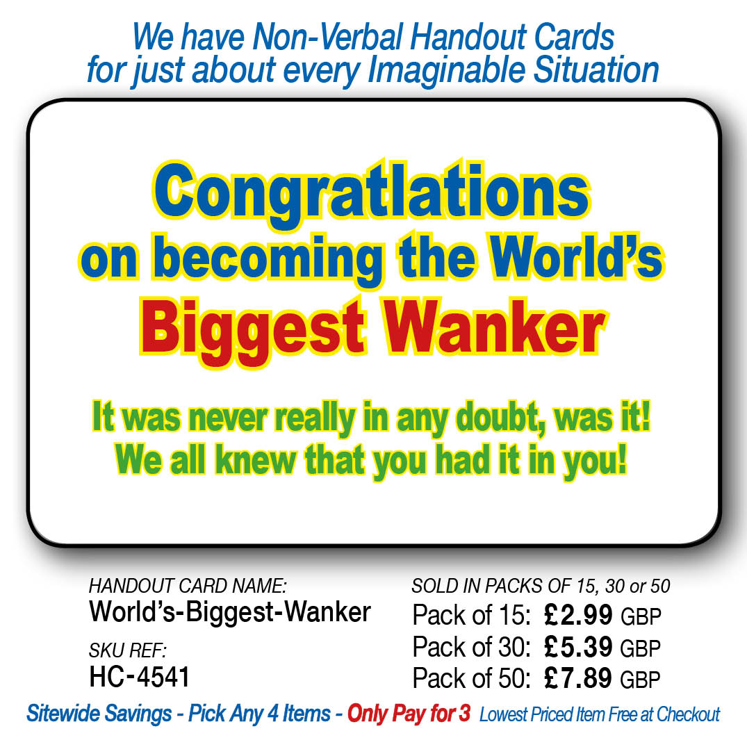 Congrats on becoming the World's Biggest Wanker