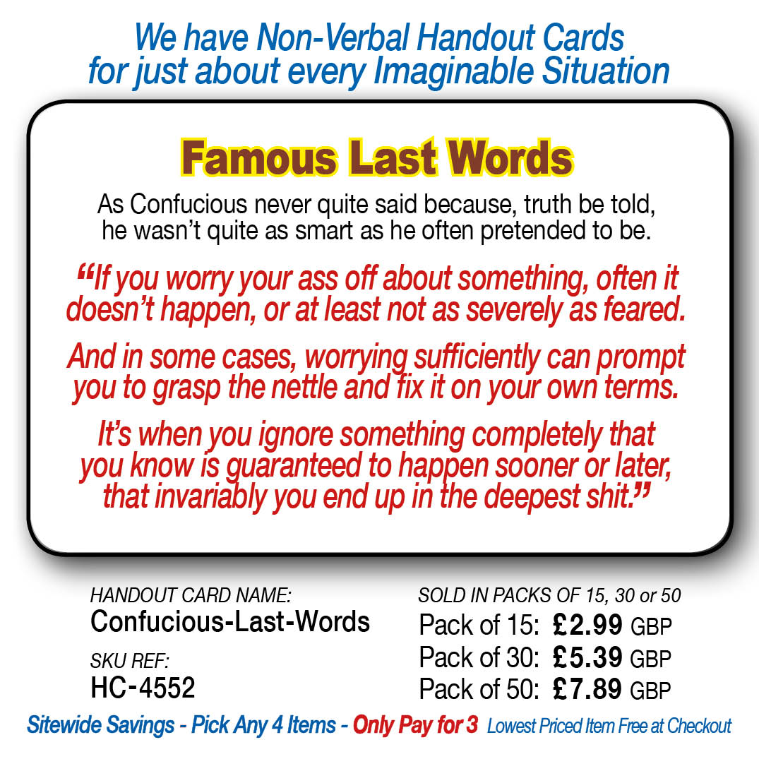 Famous Last Words - Confucious - Worrying
