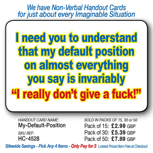 I need you to understand… I really don't give a fuck!