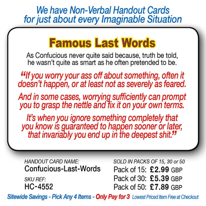 Famous Last Words - Confucious - Worrying