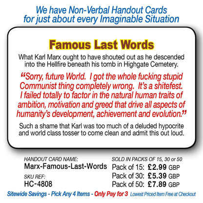 FamousLastWords  Karl Marx Communism Shitefest